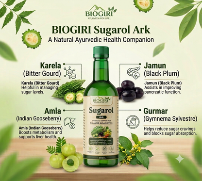 Biogiri Sugarol Ark | Ayurvedic Support for Balanced Sugar Levels | 500ml
