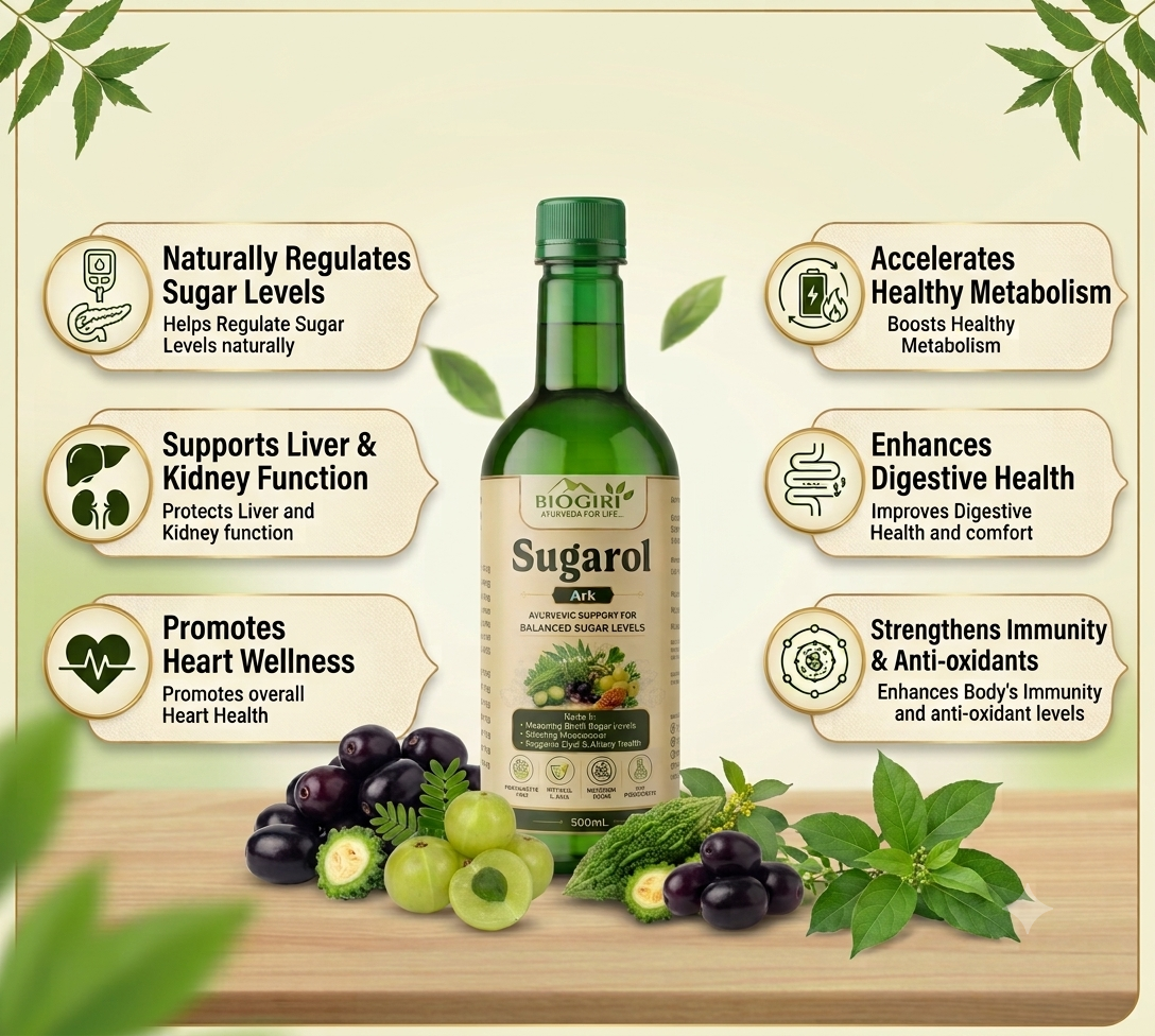 Biogiri Sugarol Ark | Ayurvedic Support for Balanced Sugar Levels | 500ml