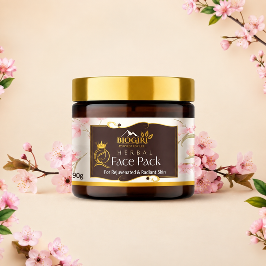 Biogiri Herbal Face Pack – Ayurvedic Neem, Multani Mitti & Lal Chandan Face Pack for Glowing, Clear & Even-Toned Skin – 100g