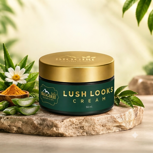 Biogiri Lush Looks Cream Powered by Kumkumadi Oil for Hyperpigmentation & Dark circles- Suitable for All Skin Types