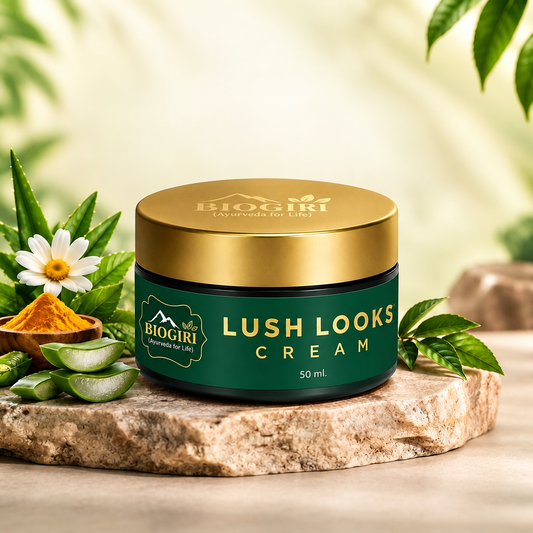 Biogiri Lush Looks Cream Powered by Kumkumadi Oil for Hyperpigmentation & Dark circles- Suitable for All Skin Types