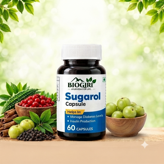 Biogiri Sugarol Capsules – Ayurvedic Karela, Methi & Kalonji Herbal Formula for Healthy Blood Sugar, Glucose & Metabolic Support – 60 Capsules