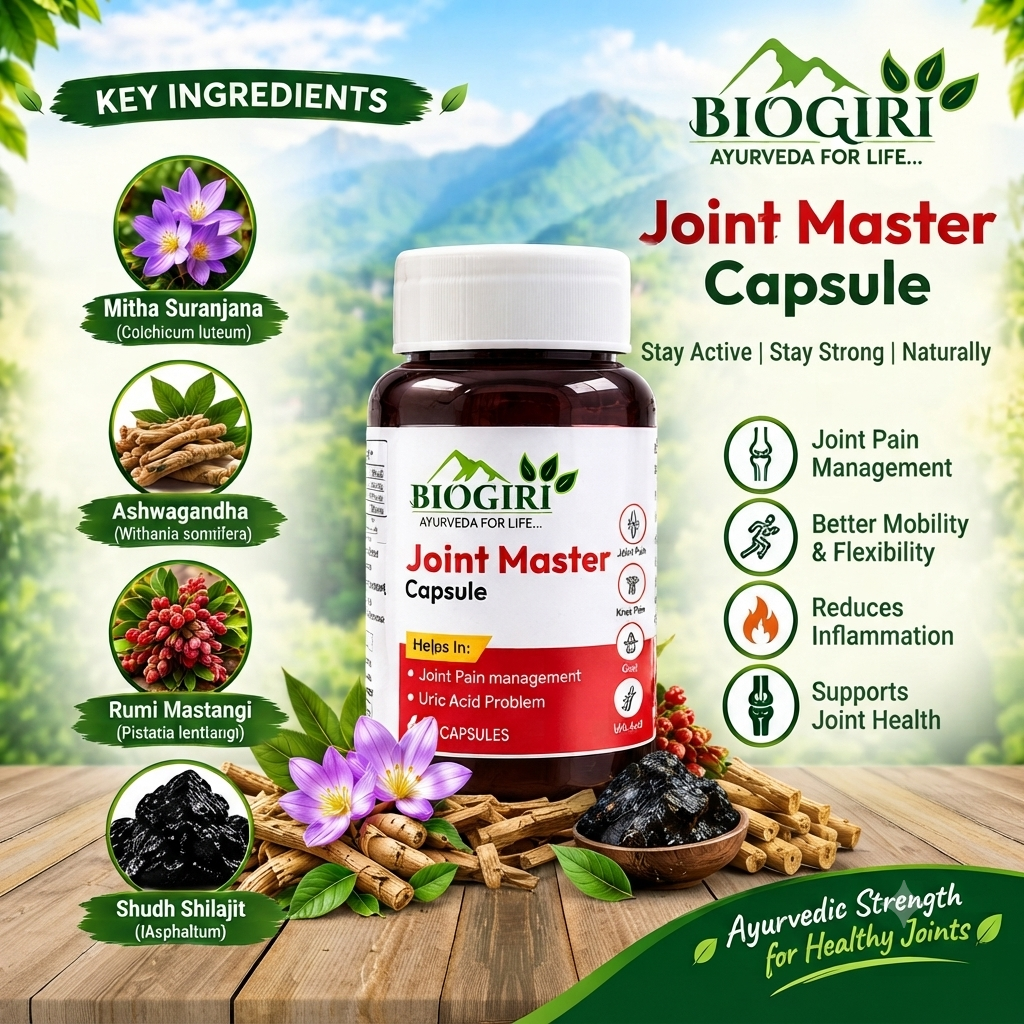 Biogiri Joint Master Capsules – Ayurvedic Joint Comfort, Mobility & Flexibility Support – 60 Capsules