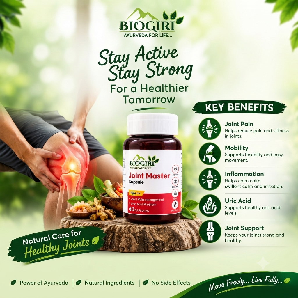 Biogiri Joint Master Capsules – Ayurvedic Joint Comfort, Mobility & Flexibility Support – 60 Capsules