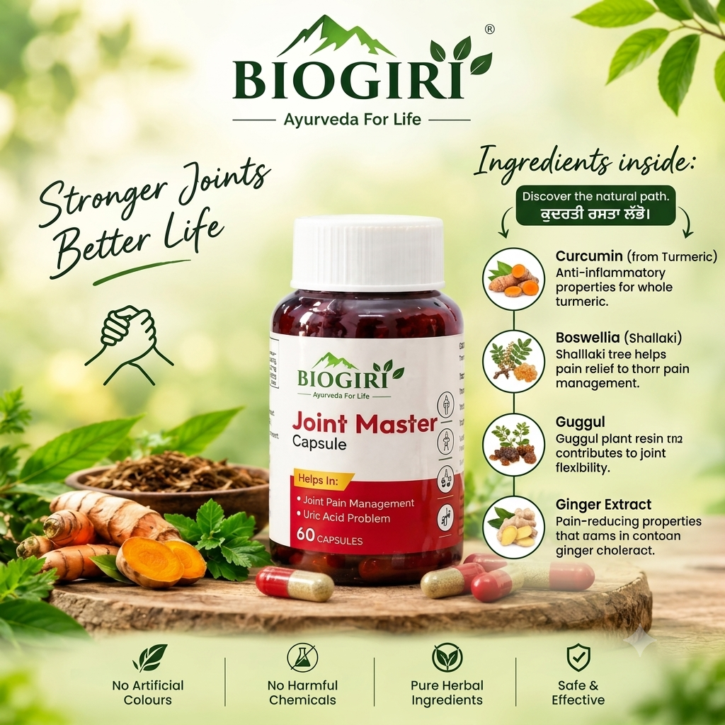 Biogiri Joint Master Capsules – Ayurvedic Joint Comfort, Mobility & Flexibility Support – 60 Capsules
