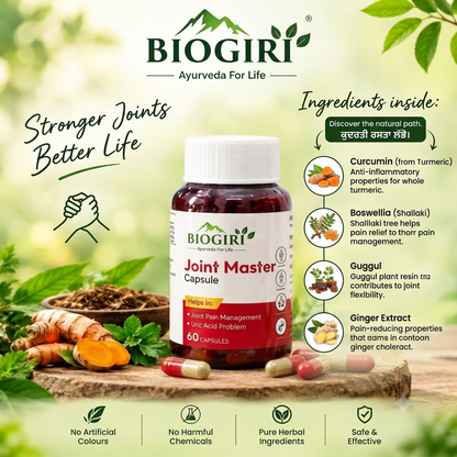Biogiri Joint Master Capsules – Ayurvedic Joint Comfort, Mobility & Flexibility Support – 60 Capsules