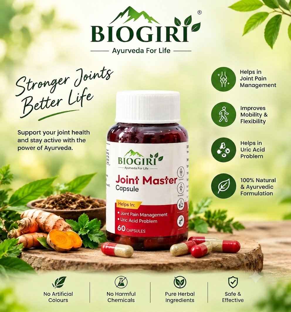 Biogiri Joint Master Capsules – Ayurvedic Joint Comfort, Mobility & Flexibility Support – 60 Capsules