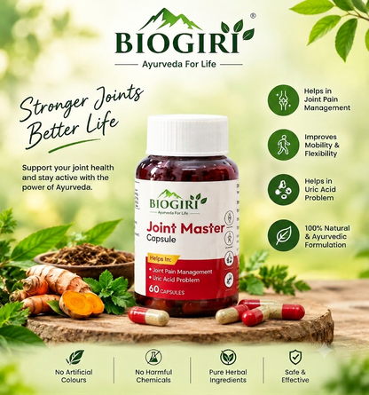 Biogiri Joint Master Capsules – Ayurvedic Joint Comfort, Mobility & Flexibility Support – 60 Capsules