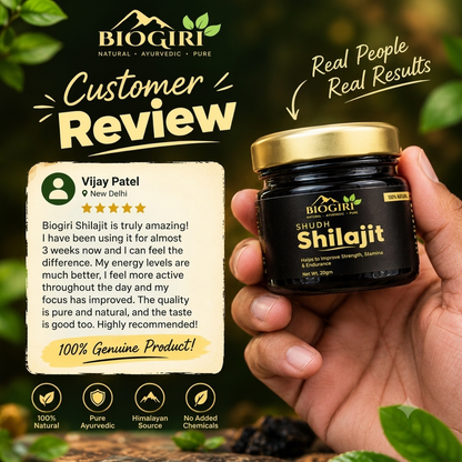 Biogiri Shudh Shilajit – Pure Ayurvedic Shilajit for Energy, Strength & Stamina Support – 10g