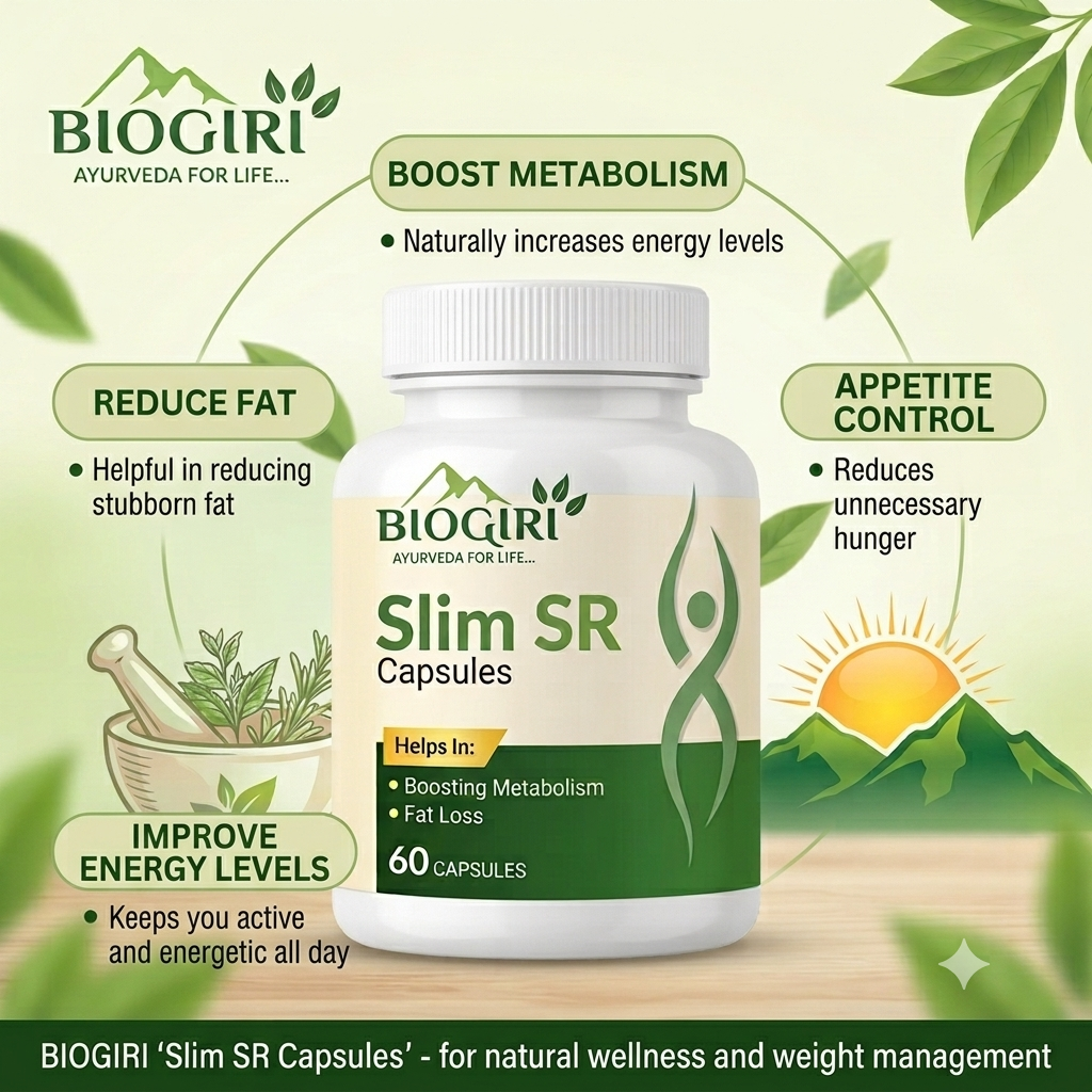 Biogiri Slim SR Capsules – Ayurvedic Herbal Weight Management, Metabolism & Digestive Support – 60 Capsules
