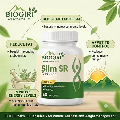 Biogiri Slim SR Capsules – Ayurvedic Herbal Weight Management, Metabolism & Digestive Support – 60 Capsules