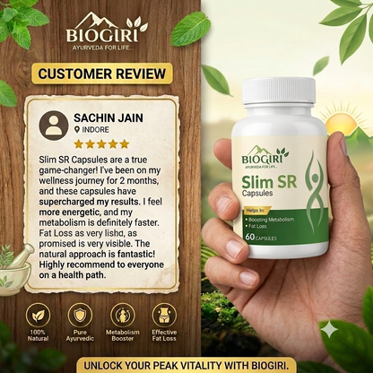 Biogiri Slim SR Capsules – Ayurvedic Herbal Weight Management, Metabolism & Digestive Support – 60 Capsules