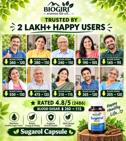 Biogiri Sugarol Capsules – Ayurvedic Karela, Methi & Kalonji Herbal Formula for Healthy Blood Sugar, Glucose & Metabolic Support – 60 Capsules