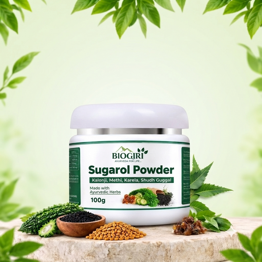Biogiri Sugarol Powder – Ayurvedic Herbal Blend with Karela, Methi, Kalonji & Guggul for Healthy Blood Sugar, Metabolism & Digestive Support – 100g